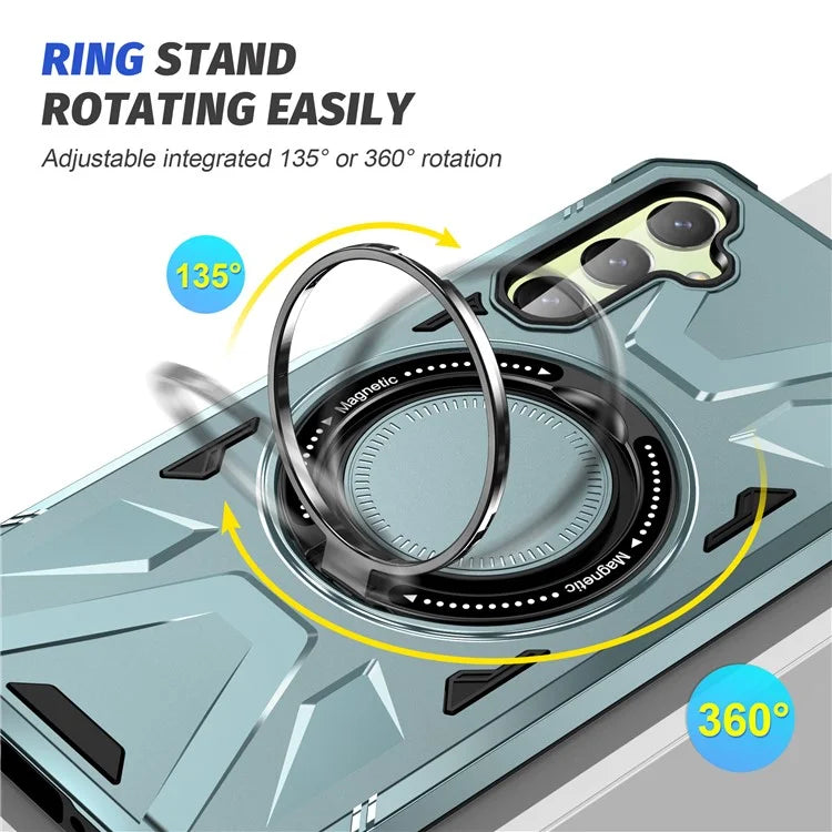 For Samsung Galaxy A14 4G / A14 5G Case Shockproof TPU+PC Phone Back Protector with Rotating Kickstand