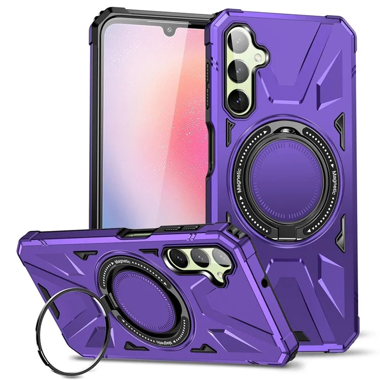 For Samsung Galaxy A14 4G / A14 5G Case Shockproof TPU+PC Phone Back Protector with Rotating Kickstand