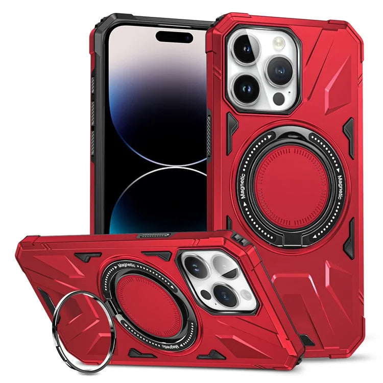 For iPhone 14 Pro Max Case Anti-drop Shock Absorbing TPU+PC Kickstand Smart Phone Cover