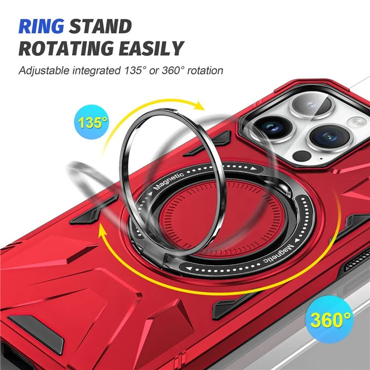For iPhone 14 Pro Max Case Anti-drop Shock Absorbing TPU+PC Kickstand Smart Phone Cover
