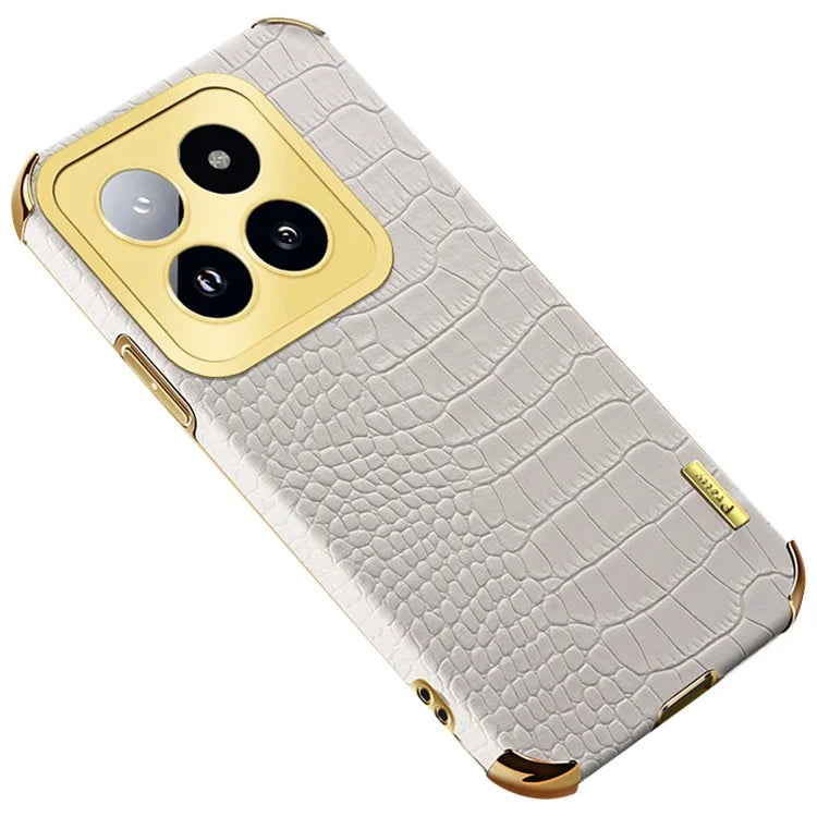 For Xiaomi 14 Pro Case 6D Electroplating Leather+TPU Anti-drop Phone Cover