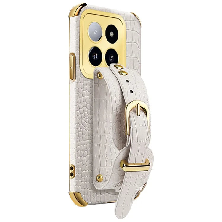 For Xiaomi 14 Pro Case Wristband Electroplating Precise Cutout Phone Cover