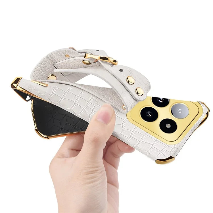 For Xiaomi 14 Pro Case Wristband Electroplating Precise Cutout Phone Cover