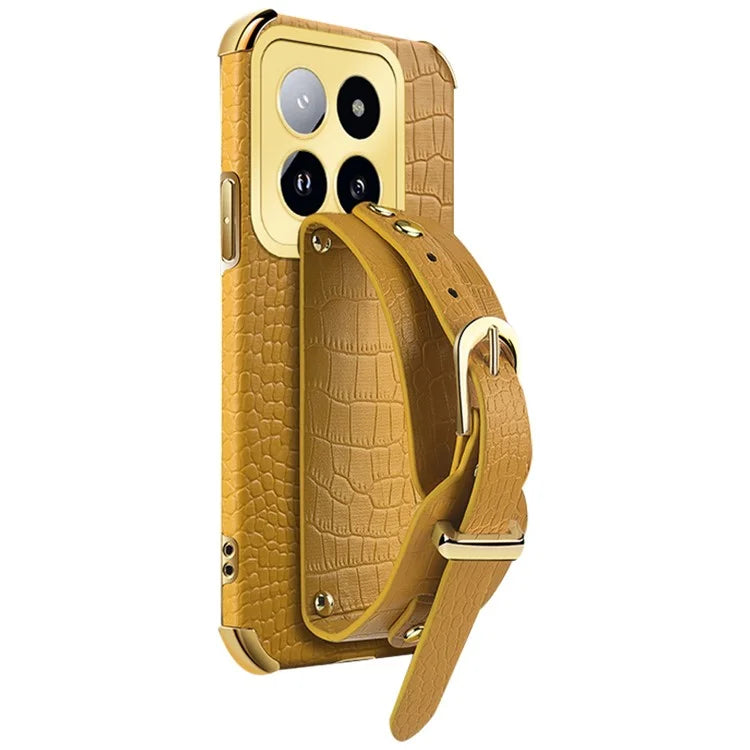 For Xiaomi 14 Pro Case Wristband Electroplating Precise Cutout Phone Cover