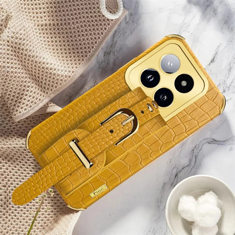 For Xiaomi 14 Pro Case Wristband Electroplating Precise Cutout Phone Cover