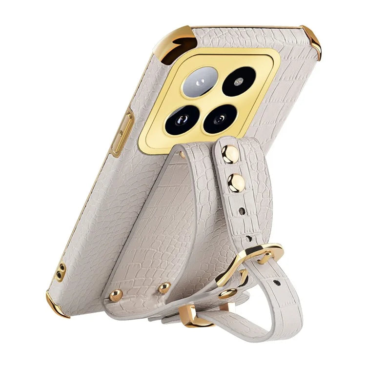 For Xiaomi 14 Pro Case Wristband Electroplating Precise Cutout Phone Cover