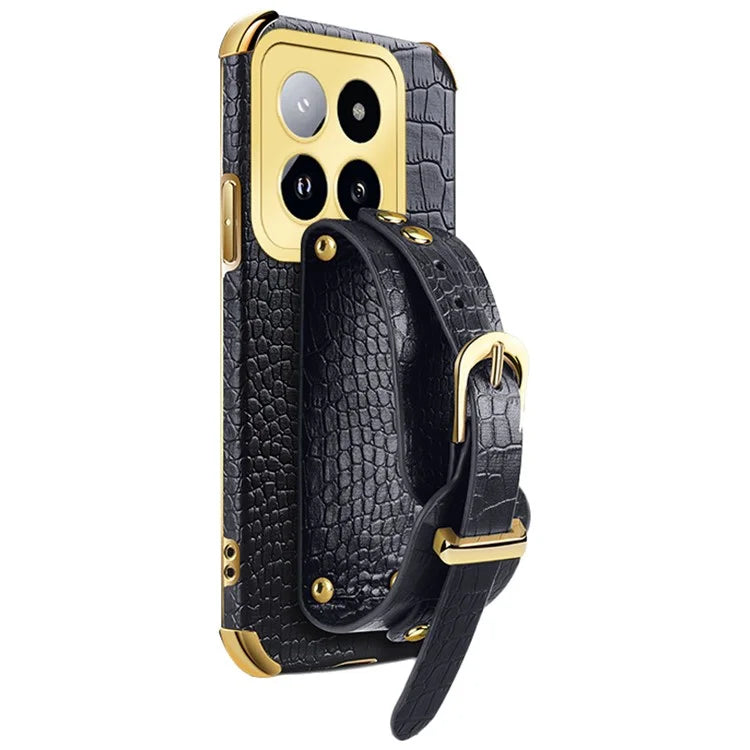 For Xiaomi 14 Pro Case Wristband Electroplating Precise Cutout Phone Cover