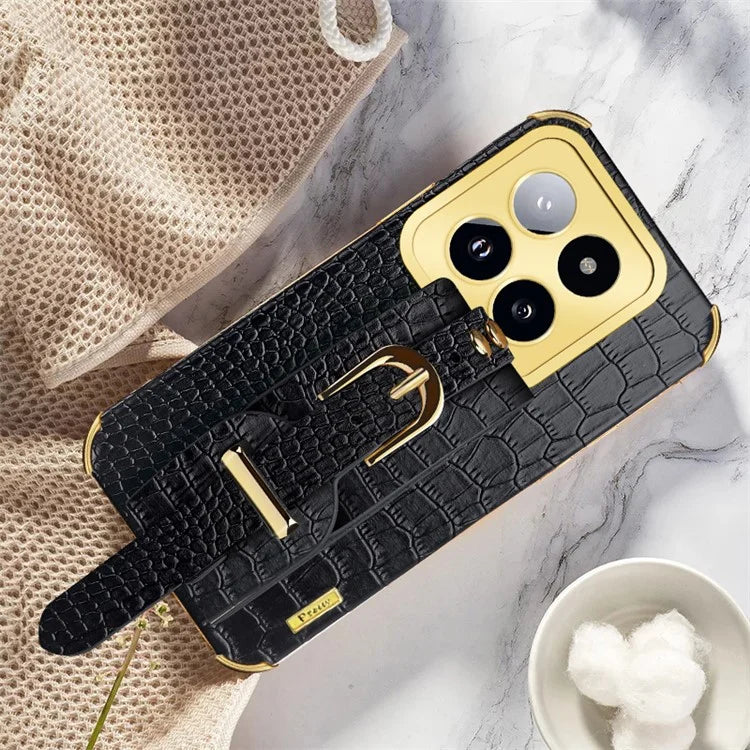 For Xiaomi 14 Pro Case Wristband Electroplating Precise Cutout Phone Cover