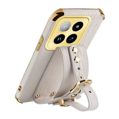 For Xiaomi 14 Pro Case Wristband Electroplating Precise Cutout Phone Cover