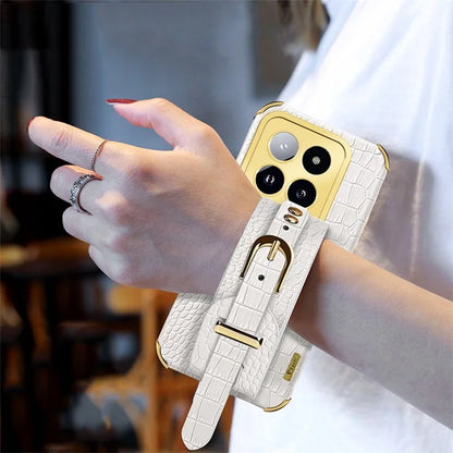 For Xiaomi 14 Pro Case Wristband Electroplating Precise Cutout Phone Cover