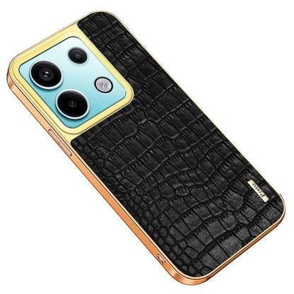 For Xiaomi Redmi Note 13 Pro 5G / Poco X6 5G Case Leather+TPU Crocodile Texture Anti-drop Phone Protector