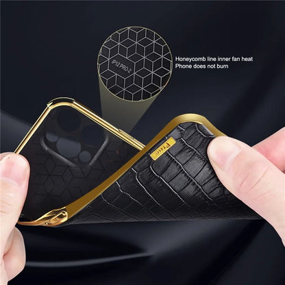 For Xiaomi Redmi Note 13 Pro 5G / Poco X6 5G Case Leather+TPU Crocodile Texture Anti-drop Phone Protector