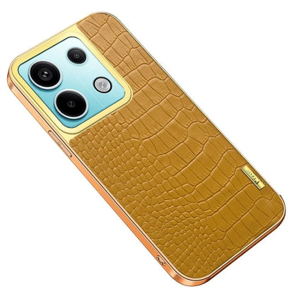For Xiaomi Redmi Note 13 Pro 5G / Poco X6 5G Case Leather+TPU Crocodile Texture Anti-drop Phone Protector