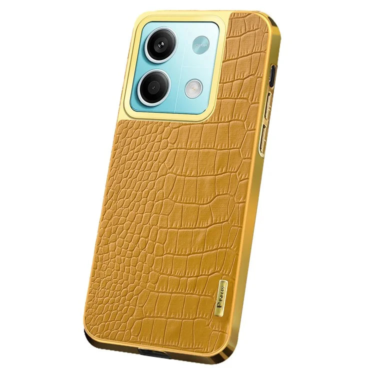 For Xiaomi Redmi Note 13 5G Case Crocodile Texture Leather+TPU Phone Back Shell Cover