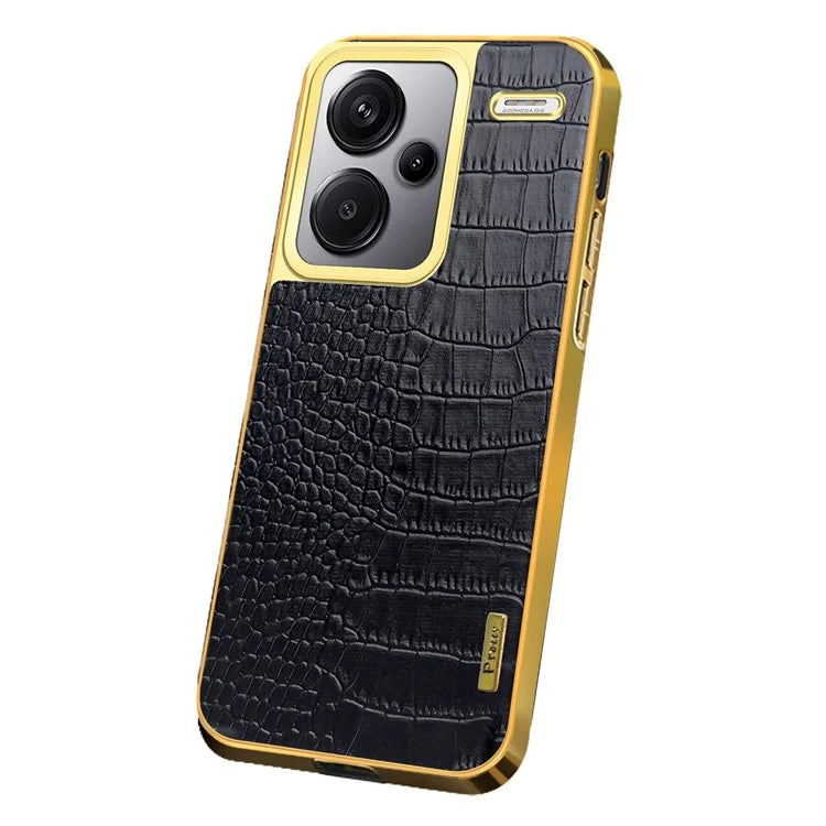 For Xiaomi Redmi Note 13 Pro+ 5G Case Crocodile Texture Electroplating Phone Cover