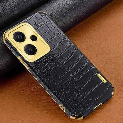 For Xiaomi Redmi Note 13 Pro+ 5G Case Crocodile Texture Electroplating Phone Cover