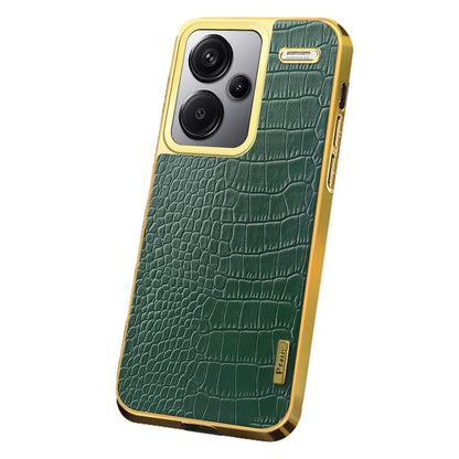 For Xiaomi Redmi Note 13 Pro+ 5G Case Crocodile Texture Electroplating Phone Cover