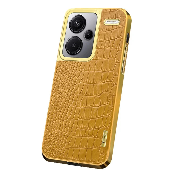 For Xiaomi Redmi Note 13 Pro+ 5G Case Crocodile Texture Electroplating Phone Cover