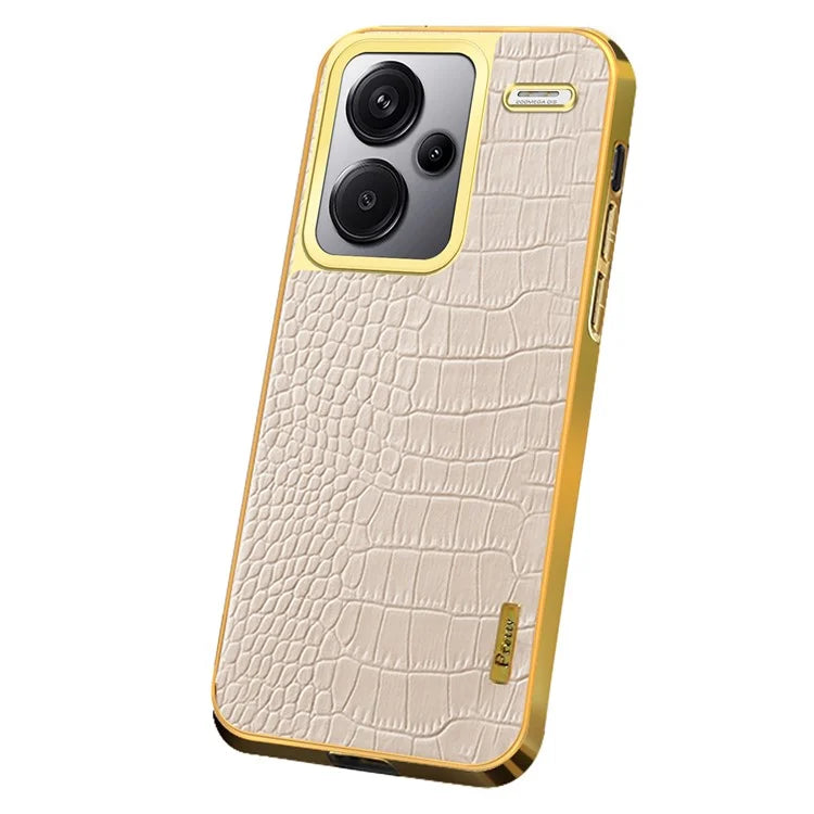 For Xiaomi Redmi Note 13 Pro+ 5G Case Crocodile Texture Electroplating Phone Cover