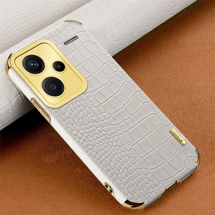 For Xiaomi Redmi Note 13 Pro+ 5G Case Crocodile Texture Electroplating Phone Cover