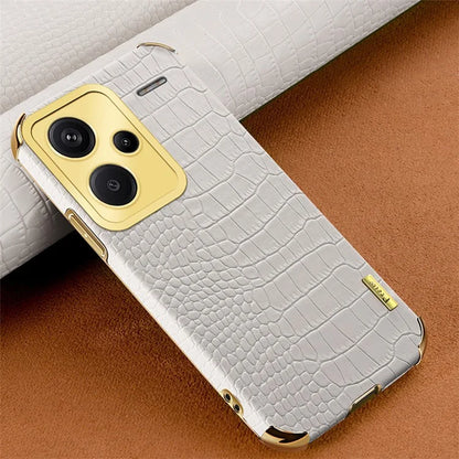 For Xiaomi Redmi Note 13 Pro+ 5G Case Crocodile Texture Electroplating Phone Cover