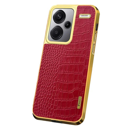 For Xiaomi Redmi Note 13 Pro+ 5G Case Crocodile Texture Electroplating Phone Cover