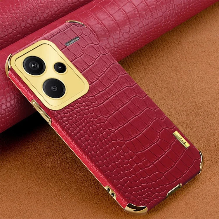 For Xiaomi Redmi Note 13 Pro+ 5G Case Crocodile Texture Electroplating Phone Cover