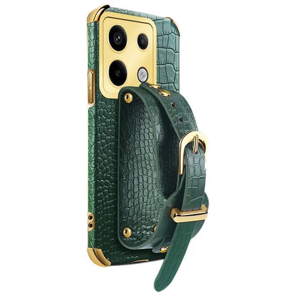 For Xiaomi Redmi Note 13 Pro 5G / Poco X6 5G Case PU Leather+TPU Wristband Phone Cover