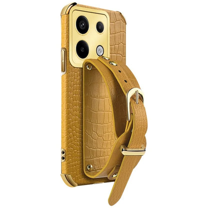 For Xiaomi Redmi Note 13 Pro 5G / Poco X6 5G Case PU Leather+TPU Wristband Phone Cover