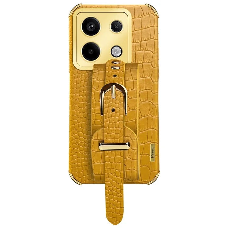 For Xiaomi Redmi Note 13 Pro 5G / Poco X6 5G Case PU Leather+TPU Wristband Phone Cover