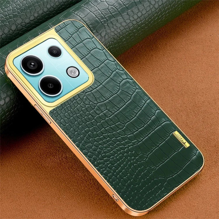 For Xiaomi Redmi Note 13 Pro 5G / Poco X6 5G Case Crocodile Texture Leather+TPU Ring Kickstand Phone Cover