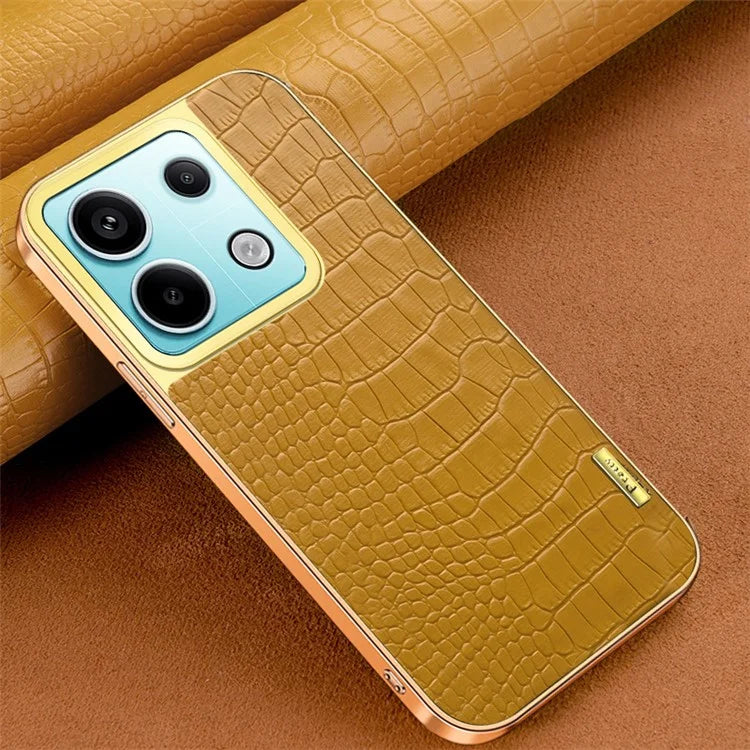 For Xiaomi Redmi Note 13 Pro 5G / Poco X6 5G Case Crocodile Texture Leather+TPU Ring Kickstand Phone Cover