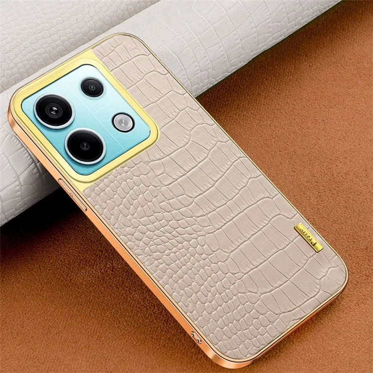 For Xiaomi Redmi Note 13 Pro 5G / Poco X6 5G Case Crocodile Texture Leather+TPU Ring Kickstand Phone Cover