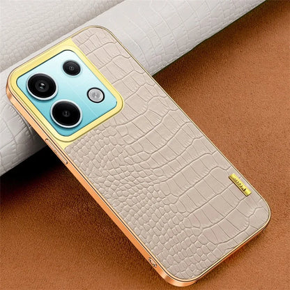 For Xiaomi Redmi Note 13 Pro 5G / Poco X6 5G Case Crocodile Texture Leather+TPU Ring Kickstand Phone Cover
