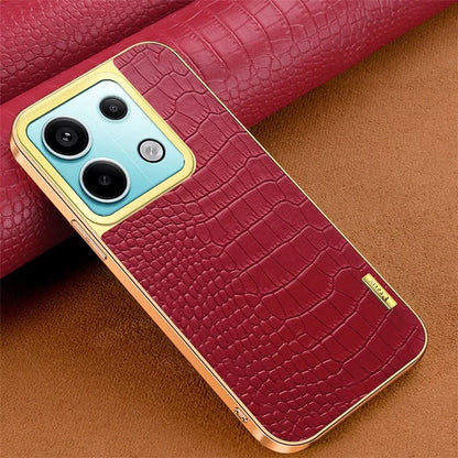 For Xiaomi Redmi Note 13 Pro 5G / Poco X6 5G Case Crocodile Texture Leather+TPU Ring Kickstand Phone Cover