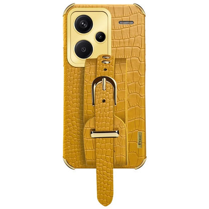 For Xiaomi Redmi Note 13 Pro+ 5G Case Crocodile Texture Wristband Electroplating Phone Cover