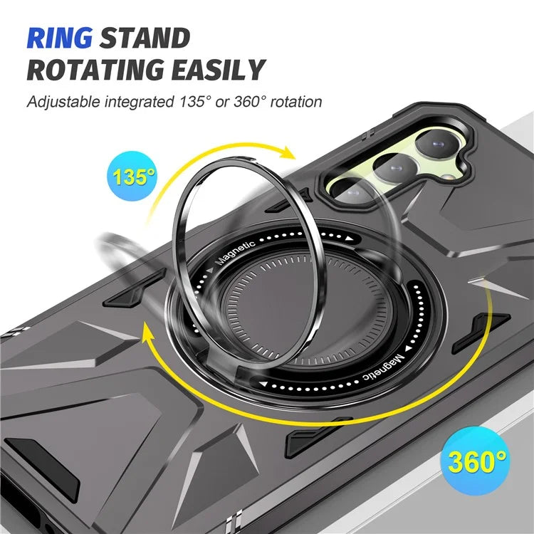 For Samsung Galaxy A24 4G (162.1 x 77.6 x 8.3mm) /  A25 5G (Global) (161.0 x 76.5 x 8.3mm) Case Rotatable Kickstand Phone Cover