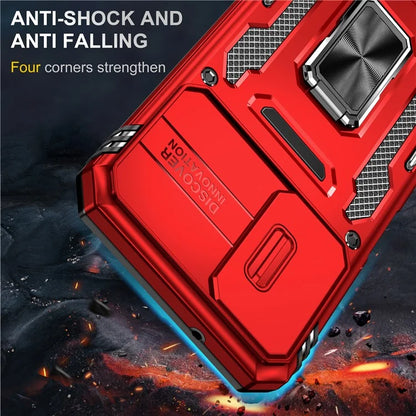Armor Series For Samsung Galaxy A15 4G Case PC+TPU Anti-Drop Kickstand Phone Cover with Slide Lens Shield