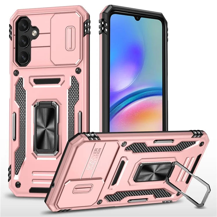 Armor Series For Samsung Galaxy A05s 4G Case Slide Lens Shield PC+TPU Anti-fall Phone Cover