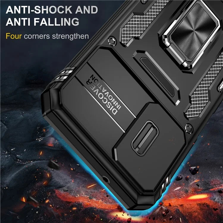 Armor Series For Samsung Galaxy A05s 4G Case Slide Lens Shield PC+TPU Anti-fall Phone Cover