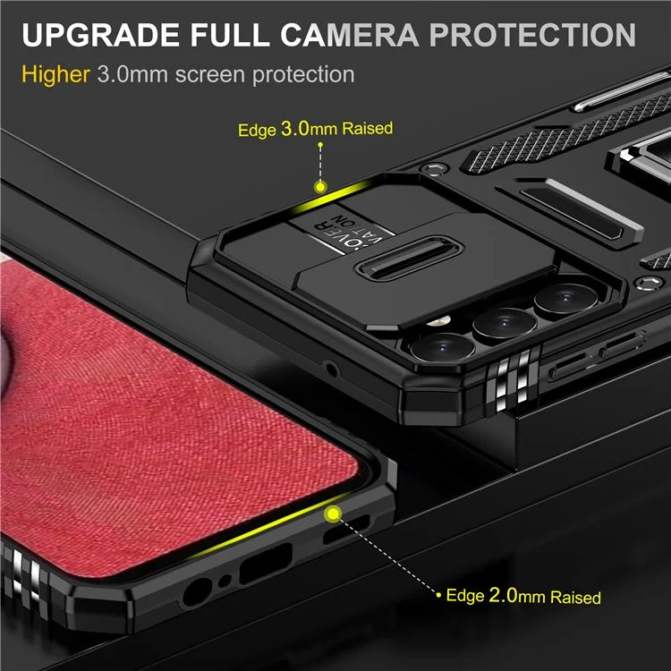 Armor Series For Samsung Galaxy A05s 4G Case Slide Lens Shield PC+TPU Anti-fall Phone Cover