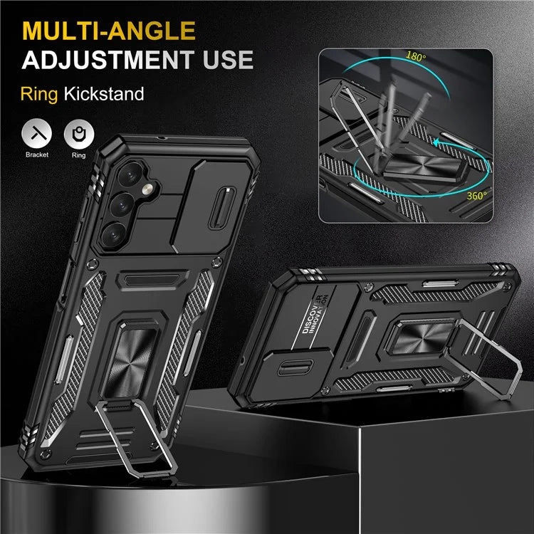 Armor Series For Samsung Galaxy A05s 4G Case Slide Lens Shield PC+TPU Anti-fall Phone Cover