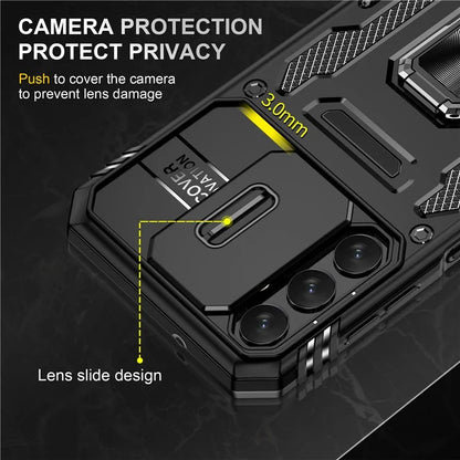 Armor Series For Samsung Galaxy A05s 4G Case Slide Lens Shield PC+TPU Anti-fall Phone Cover