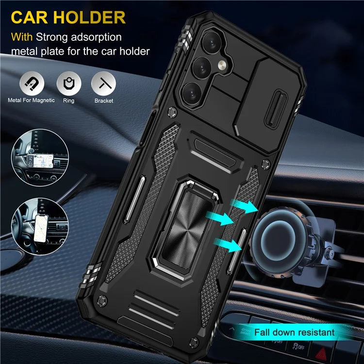 Armor Series For Samsung Galaxy A05s 4G Case Slide Lens Shield PC+TPU Anti-fall Phone Cover