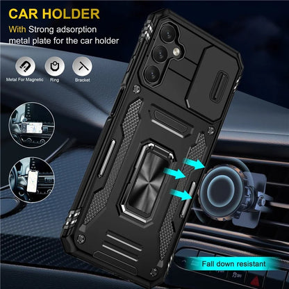 Armor Series For Samsung Galaxy A05s 4G Case Slide Lens Shield PC+TPU Anti-fall Phone Cover