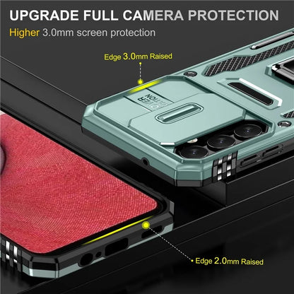 Armor Series For Samsung Galaxy A05s 4G Case Slide Lens Shield PC+TPU Anti-fall Phone Cover