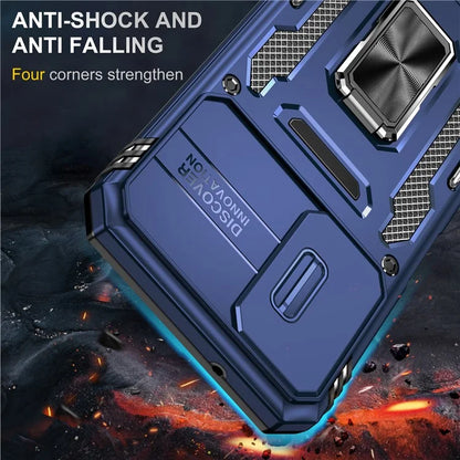 Armor Series For Samsung Galaxy A05s 4G Case Slide Lens Shield PC+TPU Anti-fall Phone Cover