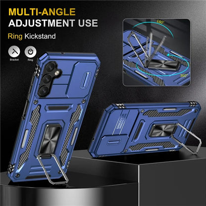 Armor Series For Samsung Galaxy A05s 4G Case Slide Lens Shield PC+TPU Anti-fall Phone Cover