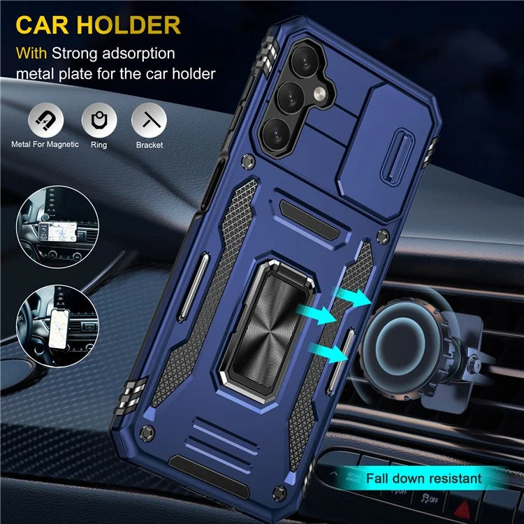 Armor Series For Samsung Galaxy A05s 4G Case Slide Lens Shield PC+TPU Anti-fall Phone Cover