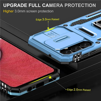 Armor Series For Samsung Galaxy A05s 4G Case Slide Lens Shield PC+TPU Anti-fall Phone Cover